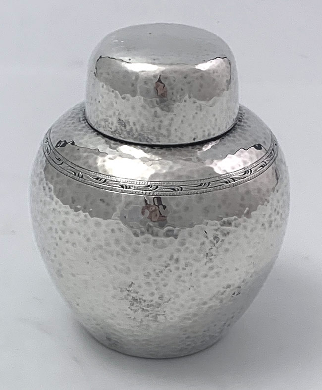 sterling silver tea caddy by Schofield
